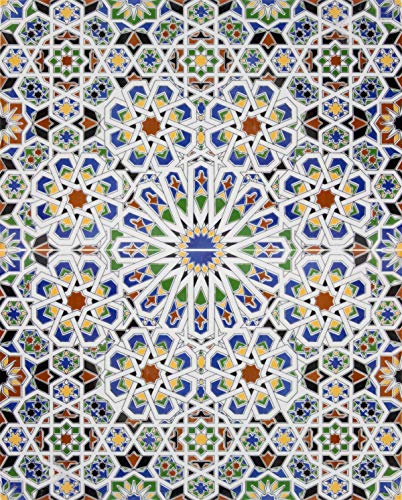 Preisvergleich Produktbild Mattullah - bemalte marokkanische Fliesen 1m² / Zellige Mosaikmuster Wandfliesen aus Marokko / Für Küche, Bad, WC, Gäste-WC / Cerames
