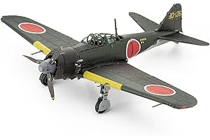Metal Earth Avion de chasse Mitsubishi Zero Kit de maquette 3D en métal, Kit de modélisme DIY, 14 ans et plus