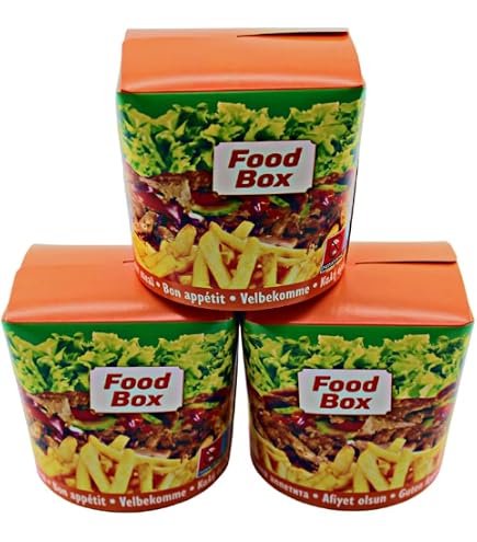 NoblesBox 750 Ml Contenitori Takeaway Per Kebab: Antigrasso E Stabile, 2 Design – Classic Rosso E Natural Elegant, 250 Pezzi