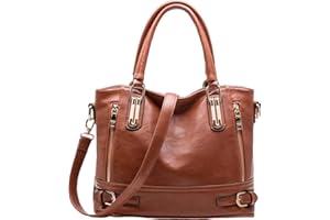 SACMILL Top Handle Leather Handbags for Women Ladies Tote Crossbody Shoulder Bags Hobo Multi Pockets Designer Clutch Purse for Girls