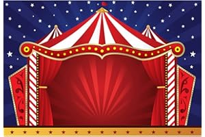 Aoihrraan 3x2m Circo Sfondo Rosso A Righe Tenda Stellato Cielo Notte Carnevale Fotografia Sfondo Neonato Bambino Doccia Compleanno Festa Decorazione Bambini Ragazzo Ragazza Ritratto Foto Prop