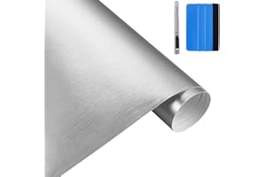 NewL Film en Vinyle argenté brossé Mat pour Voiture - 30 cm x 150 cm