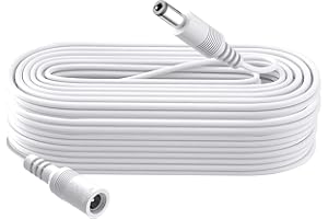 Security-01 Cable de extensión de corriente continua de 8 m, 5,5 mm x 2,1 mm, enchufe a bus, CC 5 V 6 V 9 V 12 V 24 V para cámaras de seguridad, DVR, router, impresora, tira de LED, blanco