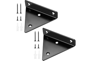 PZIHAO 2 Pcs Floating Shelf Brackets, 4 Inch Invisible Triangle Iron Wall Mounted Shelf Brackets Supports, Metal Hidden Heavy Duty Wall Shelves Brackets for Living Bedroom Study Office Storage Shelf