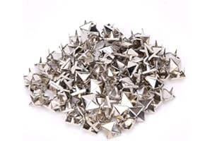 CIKONIELF 100 PCS Rivetti in rame Borchie quadrate Rivetti ad artiglio Accessori moda Nailhead Punk Decorativo per vestiti Giacche Cinture(Argento)