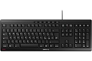 CHERRY STREAM KEYBOARD, Tastiera con filo, Layout per l'Italia (QWERTY), Battitura estremamente silenziosa, Sensazione di digitazione unica, Design piatto, Colore nero