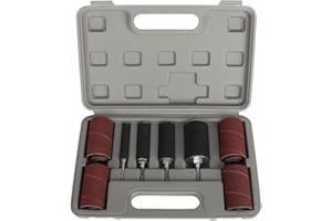 aleawol Schleifhülsen Schleifwalzen Set, 20 tlg Gummi Schleiftrommel Set 16 Schleifband und 4 Schleifrolle, Trommelschleifer Werkzeugset mit Koffer Spindelschleifer für Bohrmaschine