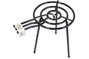 Kochmann Germany Paella Gasbrenner mit drei Brennringen - 82 cm Höhe - 50cm Breite - Perfekt für Geselligkeit im Freien - Standardfüße