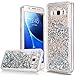 WE LOVE CASE Bling Paillette Coque Galaxy J5 2016 Liquide Sables Mouvants , Samsung J5 2016 Etui Argent Sequins Transparent Housse , We Love Case Dual Layer TPU Gel Silicone Coque Brillant Flash Étui de Protection Housse Souple Plastique Case Cover Clair Liquide Sparkle Cristal Strass Bumper Cas de Couverture Flexible Coquille Protecteur Case Glitter Paillettes Coque pour Samsung Galaxy J5 2016