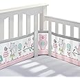 BreathableBaby Breathable Mesh Crib Liner – Classic Collection – Forest Fun Pink – Fits Full-Size Four-Sided Slatted and Solid Back Cribs – Anti-Bumper