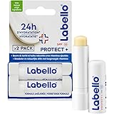 NIVEA Labello Protect + (2 x 5,5 ml), Baume à lèvres enrichi en huiles naturelles et protection solaire FPS 15, Soin des lèvr