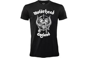 GOHILL T-shirt Motorhead England T-shirt Rock Officiel Noir Band Heavy Metal Coton Unisexe Adulte Garçon, Noir , Medium