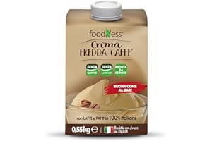 foodNess - Crema Caffè Fredda, 550 grammi, Miscela UHT Liquida Senza Lattosio a Lunga Conservazione, Realizzato con Crema di Latte Vellutata, Senza Glutine, 100% Made in Italy