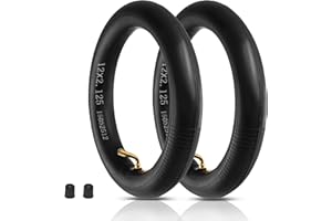 AURIXOEU 2 Pièces 12x2 1/8 Chambre à Air, 12 pouces Chambre à Air avec valve coudée 45° Pour Trottinette Electrique, Poussettes, Vélos Enfants, Draisiennes, Trotinettes, Karts à Pédales, Tricycles