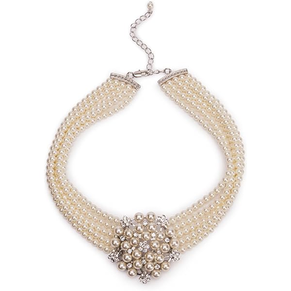 Lovett & Co - Audrey Hepburn Cream Pearl Choker Necklace & Stud
