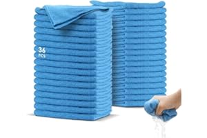 Myiosus Chiffons de Nettoyage en Microfibre, Chiffon Microfibre Convient aux Cenêtres, Vitre, Cuisine et Voiture, Lavable à Machine Lavette Microfibre Menage, Lot de 36, Taille 35 x 35 cm