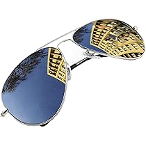 Mustavo Retro Silber Spiegel Sonnenbrille Herren Damen Unised Voll Reflektierend Gespiegelte Gläser 70er 80er Jahre Klassischer Stil UV400 Schutz, Silber