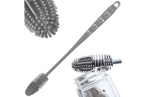 PARENCE.- Wielofunkcyjna silikonowa szczotka do czyszczenia - 33x3 cm | Idealny do butelek, szklanek, karafek - długa rączka