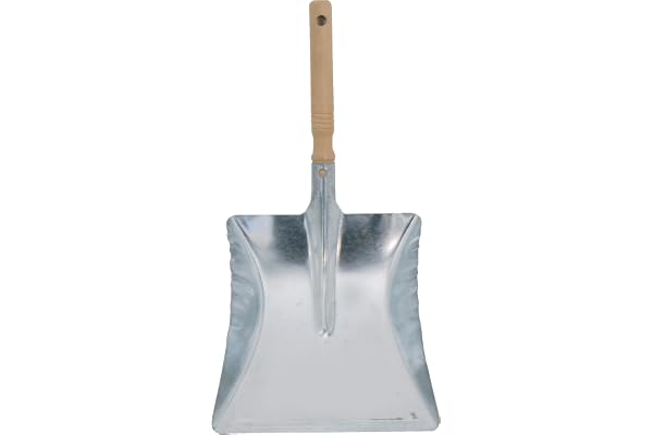 MSV Pelle de netoyage Acier Zinc Manche Bois, Gris