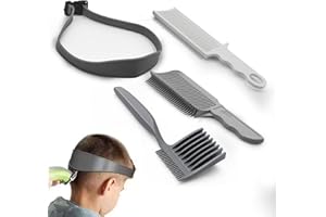KNJOMZIE 4 Piezas Peine Corte de Pelo Hombre, Plantilla para Corte Degradado, Peine de Posicionamiento Curvo, Guía para Cortar Pelo en Casa, Kit Peluquero Masculino