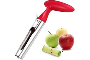 SHOWVIGOR Vide Pomme Trognon pour Pomme, Poire, Poivre, Noix de Coco, Ananas - Facile à Utiliser, Durable et Portable (Rouge)
