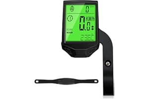 GREATZER 3-in-1 Cuentakilómetros Bicicleta Sensor de Frecuencia Cardíaca/Sensor de Velocidad Impermeable Velocimetro Bicicleta con Pantalla LED de Retroiluminación Sensor Inalámbrico de RPM de Bicicleta