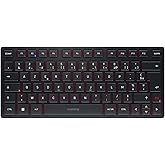CHERRY KW 9200 MINI Compact Multi-Device Keyboard Up to 4 Devices, French Layout (AZERTY) Bluetooth, 2.4 GHz or Wired, Rechar