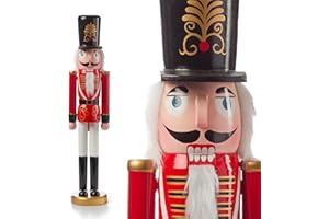 The Christmas Workshop 60cm Wooden Nutcracker/Classic Handcrafted Christmas Decoration in Traditional Festive Colours 74359