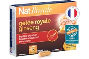 NATURAVIGNON LABORATOIRE NaturAvignon Gelée Royale Ginseng | complement alimentaire Vitalité, Immunité adulte, defense immunitaire adulte | Gelée Royale gelule 1000mg, Ginseng rouge de corée 1800mg, Vitamines B3+6 | 20gélules