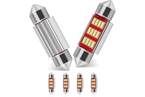 BROTOU 39mm Festoon LED Car Bulb 6pcs, LED Dome Reading Xenon White Bulbs Car Interior Light Replacement License Plate Lights Map Lamps No Polarity 12 SMD 4014 180LM