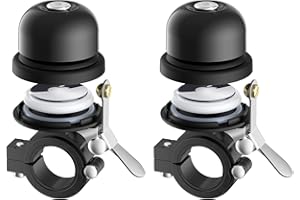 Stouchi Campanello da bicicletta per Apple AirTag 22 mm-25 mm di diametro,antifurto nascosto,impermeabile,in ottone, suono forte e croccante,compatibile con bici da strada, accessori per mountain bike