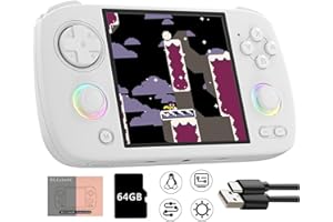 CAWEVON RG CubeXX Handheld Spielkonsole,3,95-Zoll-IPS-Bildschirm Linux-System 3800-mAh-Akku Retro Videospielkonsole,integrierte 64-G-Karte und 5421 Spiele,unterstützt 5G WiFi Bluetooth (Weiß, 64G)