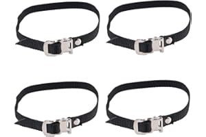 LZZEM 4Pcs Bike Pedals Clips Adjustable Toe Strap Nylon Spin Bike Pedal Straps Exercise Bike Anti-slip Straps Universal Replacement Foot Pedal Parts for Exercise Spin Bike and Outdoor Bicycles