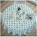 Produktbild Cystyle Wasserdicht und ölbeständig Haus Dekor Baumwolle und Leinen Runde Oval gedruckt Dot Punkt Tischdecke (Blau 1, Durchmesser 120cm)