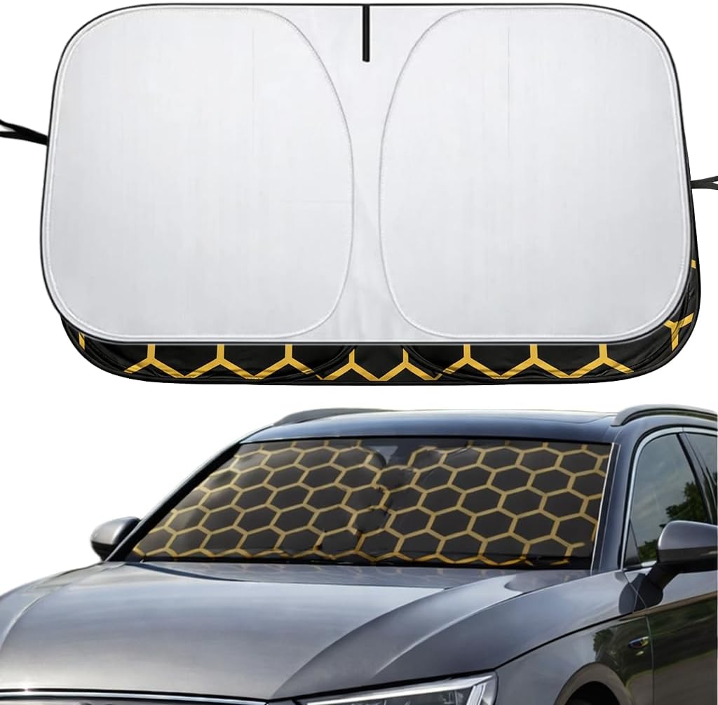 Parasol Coche Delanter, Protector Solar para Parabrisas, Anti-UV y Térmico, Compatible con Coches y SUVs 142×70 cm