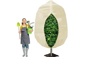 Lohofrnny Cappuccio Protezione Piante 120x180cm, Copertura Invernale Piante Antigelo 80g/㎡ Tessuto Non Tessuto con Coulisse, Housse Natale Decorativa Riutilizzabile (280x300cm, 1pcs)