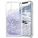 Produktbild VemMore iPhone X / iPhone 10 Hülle Handyhülle Schutzhülle Glitzer Bling Flüssig Liquid Transparent Clear Case [Soft Silikon TPU + PC] Ultra Dünn Slim Bumper Protective Kratzfeste Etui Cover Tasche - Silber
