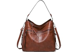 Coolives Borsa a spalla Hobo Borsa a mano con Tracolla da Donna in Pelle PU Vintage Borsetta Borsa a mano spalla Borsa a Tracolla Elegant Borsa Bauletto Borsa Crossbody Marrone