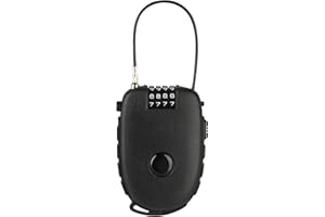 JIUJUDA9 Cable Lock with 4-Digit Combination Lock, Cable Combination Padlocks with 130cm Retractable Cables, for Bike Luggage Helmet Ski Locks