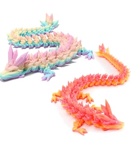 Atsmoce® Kristall-Drachen Figur – 3D-gedruckt, Bewegliche Gelenke, Deko Für Schreibtisch & Regal, In Verschiedenen Farben