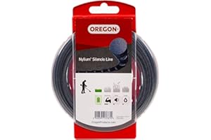 Oregon Nylium Silencio Filo da Taglio Rotondo per Decespugliatore, Tosaerba e Tagliabordi in Nylon Robusto e Flessibile, Adatto alla maggior parte delle marche, 1,6 mm x 15 m