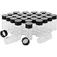 Rowiz 50PCS 5ml (0.18 Oz) Clear Glass Vials Liquid Sampling Sample Bottle Small Glass Bottle with Black Screwcap