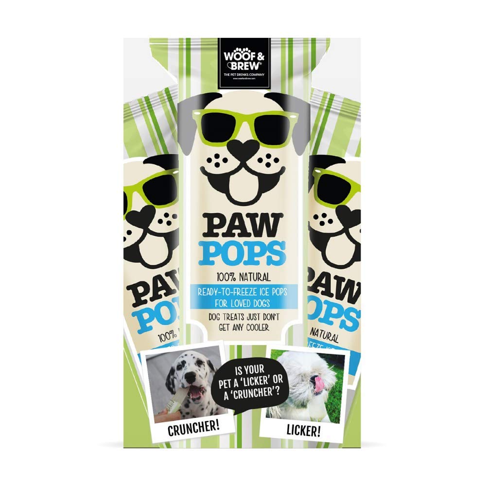 WOOF&BREW Paw Pops Freeze Pops - Cat & Dog Treat (6 x 50ml) – Unique treat or gift for Dogs and Cats all year round