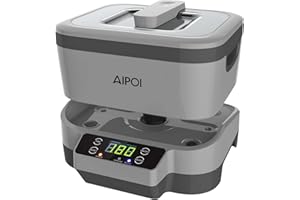 AIPOI Pulitore ad ultrasuoni 1200ML, Pulitore Ultrasuoni per Gioielli, Pulizia ad Ultrasuoni per Gioielli, Occhiali, Orologi, Dentiera, Moneta, Stoviglie, Piccole Parti Metalliche ecc