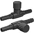 Pawfly Aquarium Air Control Valves for 4-6 mm ID Airline Tubing Single Way Plastic Air Flow Controllers Regulators Adjustable Black Hose Connectors Air Pump Accessories for Fish Tanks, 10 Pack