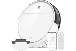OKP K5 Robot Aspirapolvere Con Telecomando, 2500 PA, 120 Minuti, Ultrasottile 7,8 cm, 4 Modalità Di Pulizia, Wi-Fi/App/Alexa, Per Salviette Monouso, Ideale Per Peli Di Animali/Tappeti/Pavimenti Duri