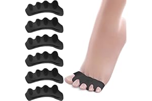 ROSERROSE Separatore Dita Piede-6Pezzi, 3 Coppie-Distanziatori Dita Piedi-Toe Spacer-Tutore Dita Piedi-Separa Dita Piedi-Separatori Dita Piedi-Toe Separator-Distanfix X Alluce Valgo-Raddrizza Dita Piedi (Nero)