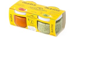 Argodey Fortaleza Pack Mojo Rojo und Mojo Verde Kanarische Soße (2 x 120g) – 2 Einzelgläser, Geschenkverpackung, Perfekte und Vielseitige Sauce zum Bestreichen von Brot, Toast, Arepas, Kartoffeln.