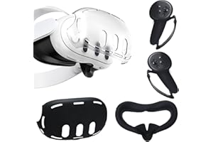 Aceshop Zestaw silikonowych osłon do Meta Quest 3, 4-IN-1 VR silikonowe etui akcesoria do Meta Quest 3, wodoodporna silikonowa osłona twarzy, osłona kontrolera, osłona VR, akcesoria do Quest 3
