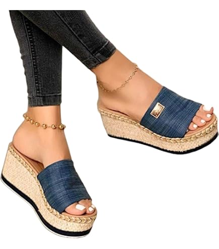 Produktbild von Damen Pantoletten Mit Fußbett | Orthopädische Sandalen | Keilabsatz & Wasserdicht